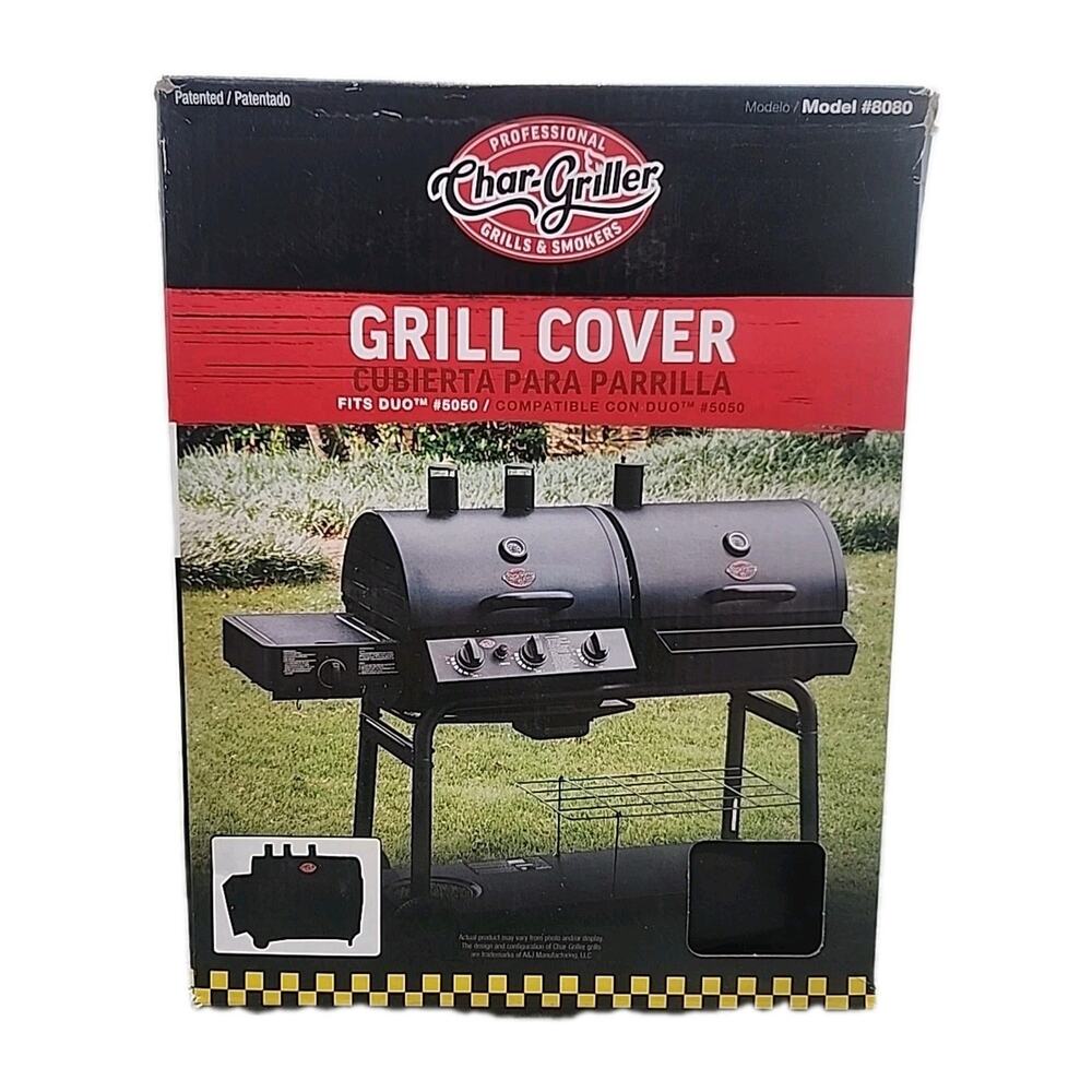 Char-Griller Grill Cover Fits Duo 5050 Gas & Charcoal Grill Black Polyester [91]